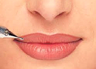 Lip liner being applied